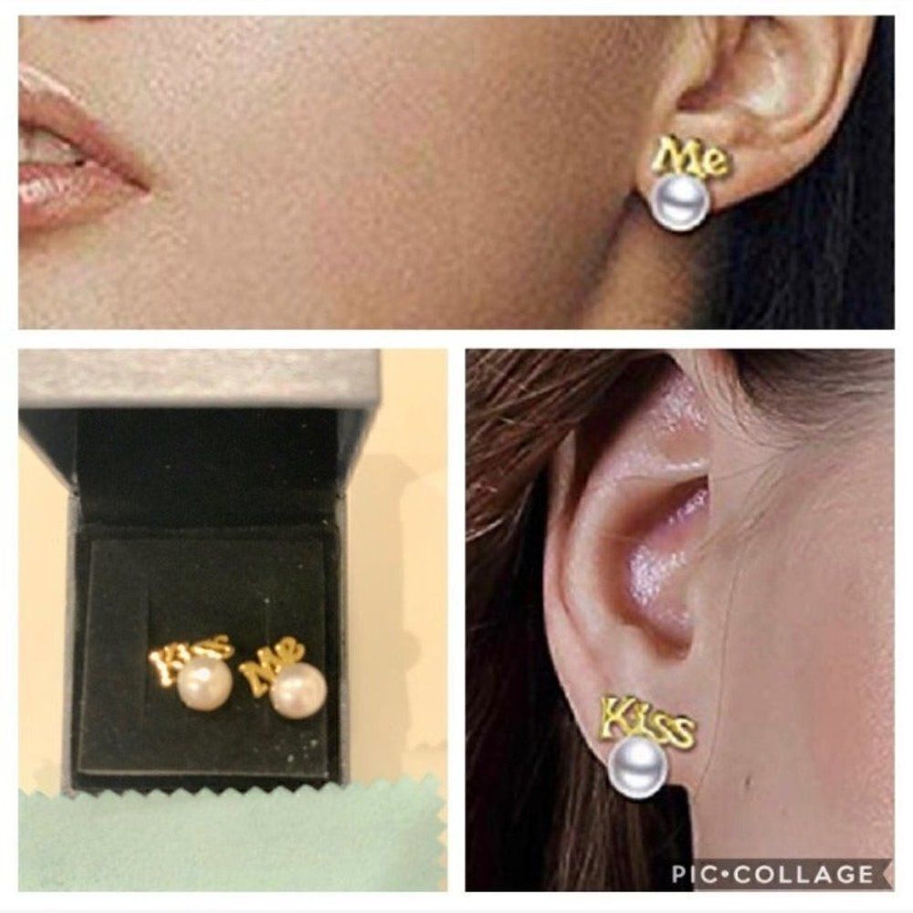 KISS ME 925 Sterling Silver stud earring - Picture 4 of 7